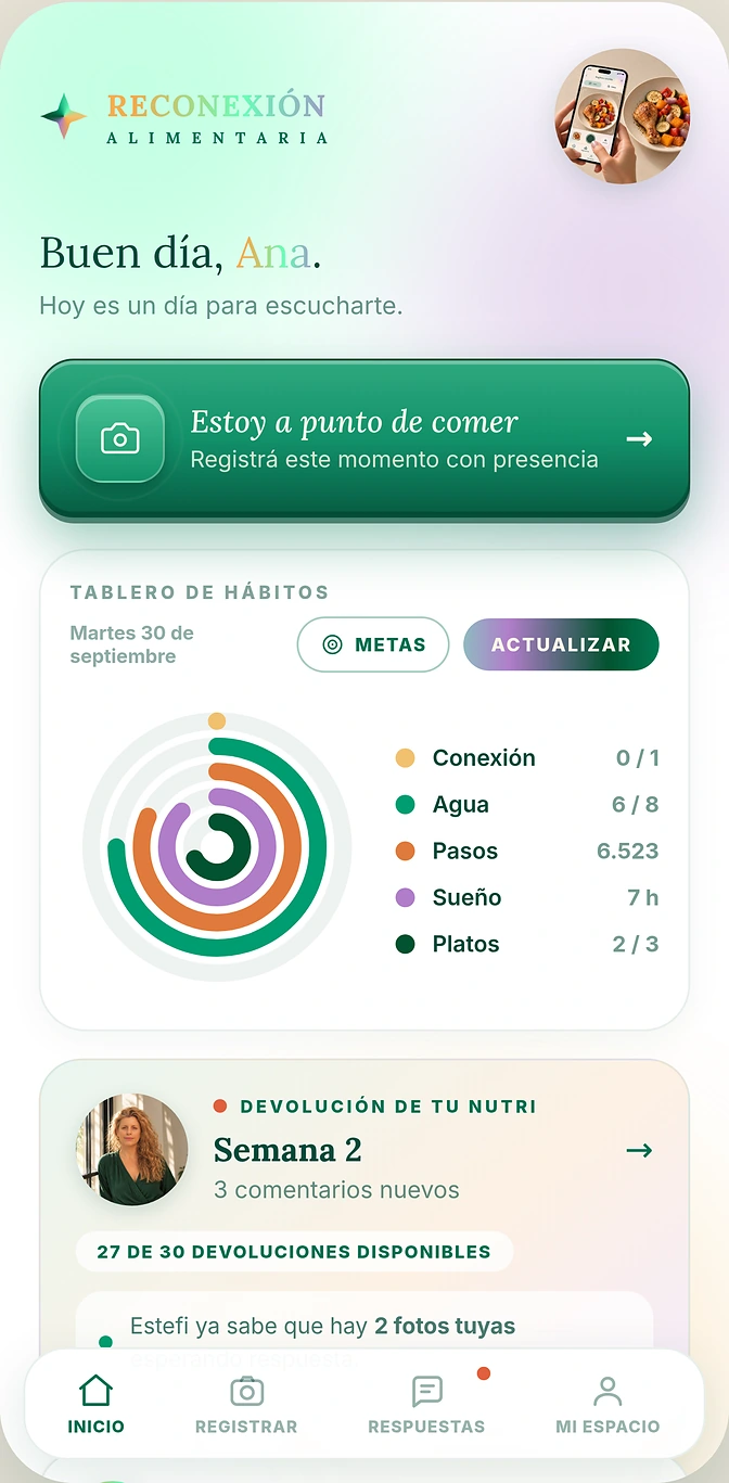 Inicio de la app Reconexión Alimentaria